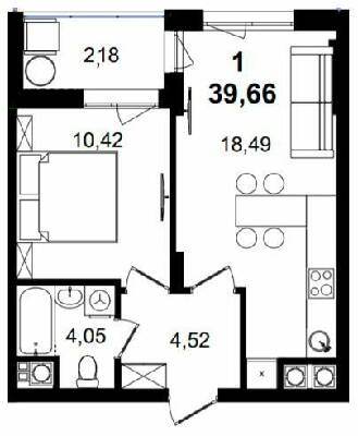 1-комнатная 39.66 м² в ЖК Tiffany apartments от 32 450 грн/м², Львов