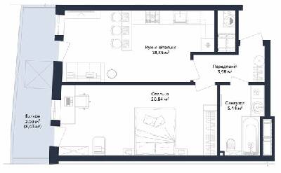 1-комнатная 56.07 м² в ЖК Viking Park от 34 750 грн/м², Львов