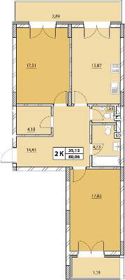 2-комнатная 80.06 м² в ЖК Гиацинт-Люкс от 48 000 грн/м², Львов