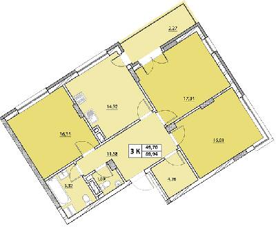 3-кімнатна 89.94 м² в ЖК Гіацинт-Люкс від 43 650 грн/м², Львів