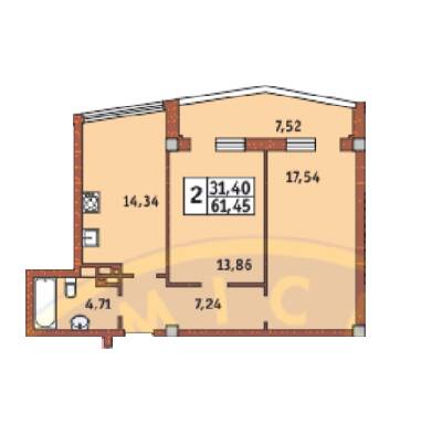 2-кімнатна 61.45 м² в ЖК Costa fontana від 29 700 грн/м², Одеса