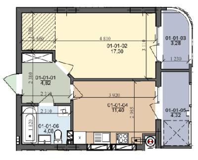 1-комнатная 42.9 м² в ЖК на ул. Трускавецкая от 18 500 грн/м², с. Сокольники