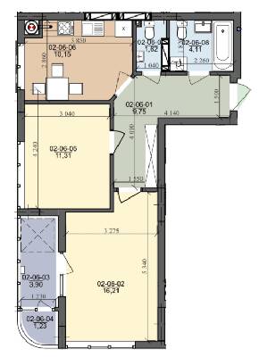 2-комнатная 57.42 м² в ЖК на ул. Трускавецкая от 18 500 грн/м², с. Сокольники