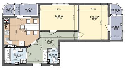 2-комнатная 60.03 м² в ЖК на ул. Трускавецкая от 18 500 грн/м², с. Сокольники