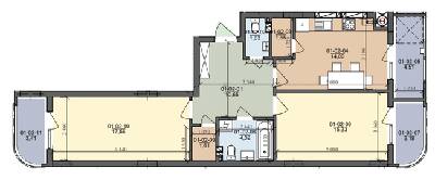 2-комнатная 73.22 м² в ЖК на ул. Трускавецкая от 18 500 грн/м², с. Сокольники