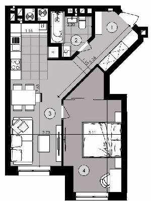 1-комнатная 48.49 м² в ЖК Парк Арена от 18 600 грн/м², Львов