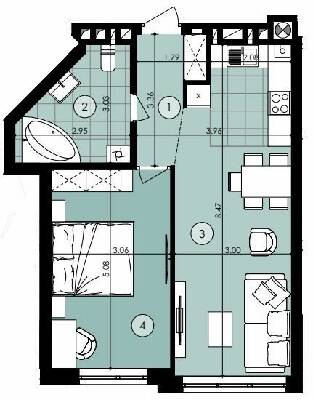 1-комнатная 50.91 м² в ЖК Парк Арена от 18 600 грн/м², Львов