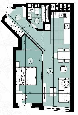 1-комнатная 53.94 м² в ЖК Парк Арена от 20 900 грн/м², Львов