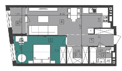1-кімнатна 57.3 м² в ЖК Парус City від 29 000 грн/м², Львів