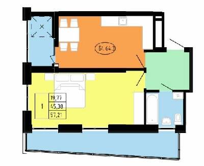 1-комнатная 57.21 м² в ЖК ул. Замарстыновская, 134А от 25 750 грн/м², Львов