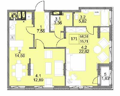 2-комнатная 68.58 м² в ЖК Яркий Львов от 20 900 грн/м², Львов