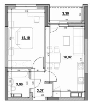 1-комнатная 43.77 м² в ЖК OK`LAND от 39 211 грн/м², Киев
