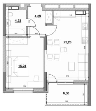 1-комнатная 53.02 м² в ЖК OK`LAND от 36 506 грн/м², Киев