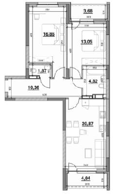 2-комнатная 75.55 м² в ЖК OK`LAND от 30 454 грн/м², Киев
