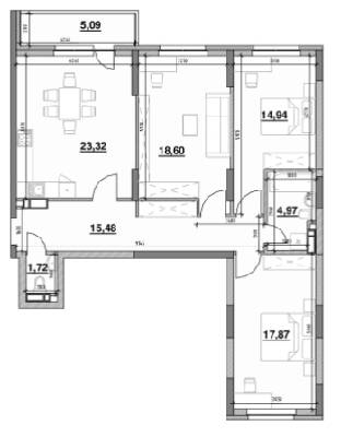 3-комнатная 101.99 м² в ЖК OK`LAND от 30 236 грн/м², Киев