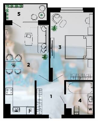 2-комнатная 53 м² в ЖК Comfort Park от 24 000 грн/м², Ивано-Франковск
