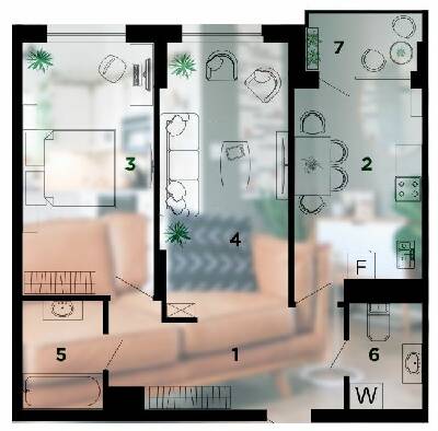 2-комнатная 66 м² в ЖК Comfort Park от 24 000 грн/м², Ивано-Франковск