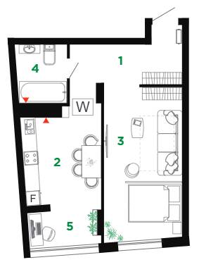 1-комнатная 47 м² в ЖК Comfort Park от 24 000 грн/м², Ивано-Франковск