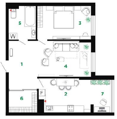 2-комнатная 65 м² в ЖК Comfort Park от 24 000 грн/м², Ивано-Франковск