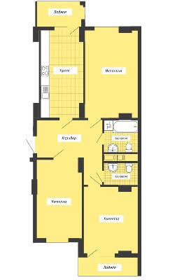 3-кімнатна 85.04 м² в ЖК Crystal River від 10 300 грн/м², Івано-Франківськ
