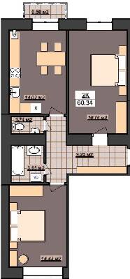 2-кімнатна 60.34 м² в ЖК Гетьманський від 12 500 грн/м², Івано-Франківськ