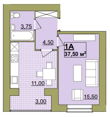 1-кімнатна 37.5 м² в ЖК Містечко Центральне від 10 500 грн/м², Івано-Франківськ