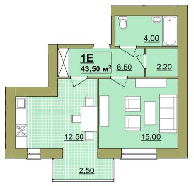 1-кімнатна 43.5 м² в ЖК Містечко Центральне від 14 000 грн/м², Івано-Франківськ