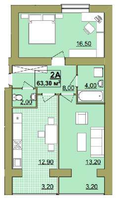 2-комнатная 63.3 м² в ЖК Городок Центральный от 14 000 грн/м², Ивано-Франковск