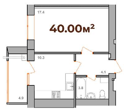 1-комнатная 40 м² в ЖК Опрышевская Слобода от 11 200 грн/м², Ивано-Франковск