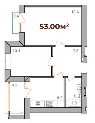 2-комнатная 53 м² в ЖК Опрышевская Слобода от 13 050 грн/м², Ивано-Франковск
