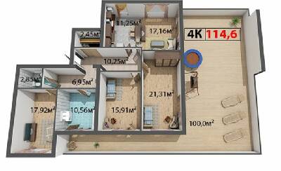 4-комнатная 114.6 м² в ЖК Стожары от 12 500 грн/м², Ивано-Франковск