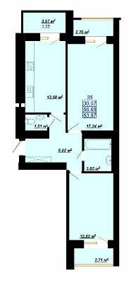 2-кімнатна 63.87 м² в ЖК Цитадель-2 від 12 000 грн/м², Івано-Франківськ