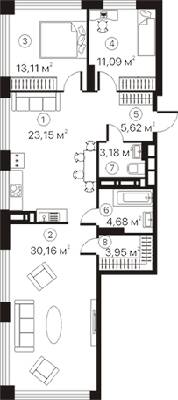 3-кімнатна 94.94 м² в ЖК Terracotta від 26 332 грн/м², Київ