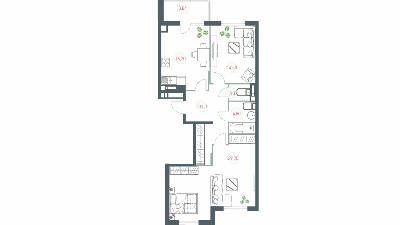 3-комнатная 85 м² в ЖК Озерный гай (Гатное) от 22 845 грн/м², с. Гатное