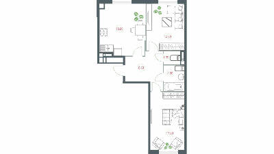 2-комнатная 62.62 м² в ЖК Озерный гай (Гатное) от 1 928 000 грн/м², с. Гатное
