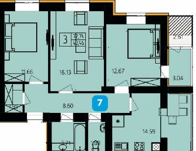 3-комнатная 72.74 м² в ЖК River Park от 18 000 грн/м², Хмельницкий