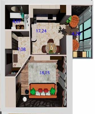 1-комнатная 50.16 м² в ЖК Радужный от 13 500 грн/м², г. Каменец-Подольский