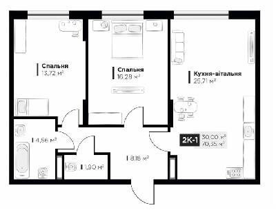 2-кімнатна 70.78 м² в ЖК Life Story від 33 272 грн/м², Київ