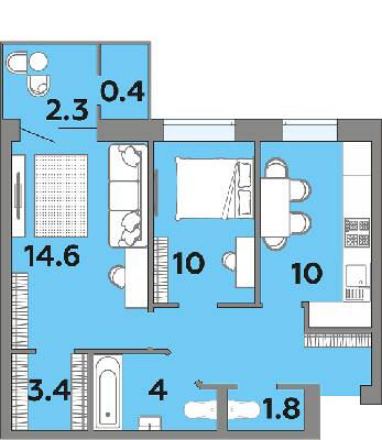 2-кімнатна 55.9 м² в ЖК Яровиця від 19 450 грн/м², Луцьк