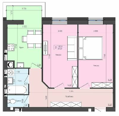 2-комнатная 67.54 м² в ЖК София от 17 750 грн/м², с. Агрономичное