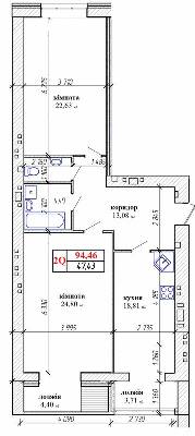 2-комнатная 94.46 м² в ЖК 777 от 17 000 грн/м², Житомир