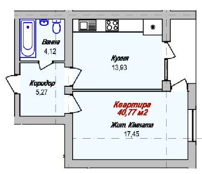 1-кімнатна 40.77 м² в ЖК ECOtown від 21 700 грн/м², Ужгород