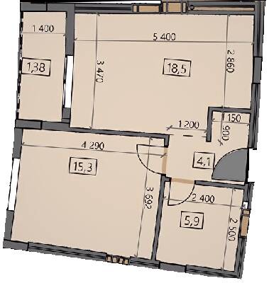 1-кімнатна 45.15 м² в ЖК Crystal від 23 150 грн/м², Ужгород