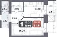 1-кімнатна 51.54 м² в ЖК Стандарт від 19 000 грн/м², Полтава