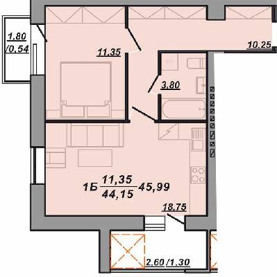1-комнатная 44.15 м² в ЖК Березовиця от 15 000 грн/м², пгт Великая Березовица