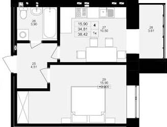 1-кімнатна 38.42 м² в ЖК Затишний двір від 15 000 грн/м², Тернопіль