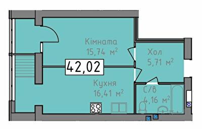 1-комнатная 42.02 м² в ЖК Status от 18 350 грн/м², Херсон
