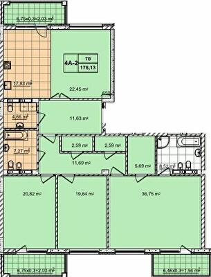 4-комнатная 178.13 м² в ЖК 52 Жемчужина (Pechersk Plaza) от 76 450 грн/м², Киев
