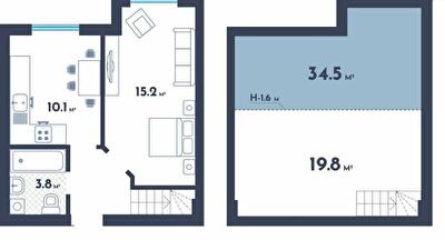 Дворівнева 54.3 м² в ЖК Club House від 26 000 грн/м², Київ