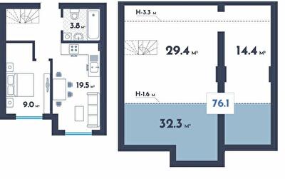 Дворівнева 76.1 м² в ЖК Club House від 22 000 грн/м², Київ